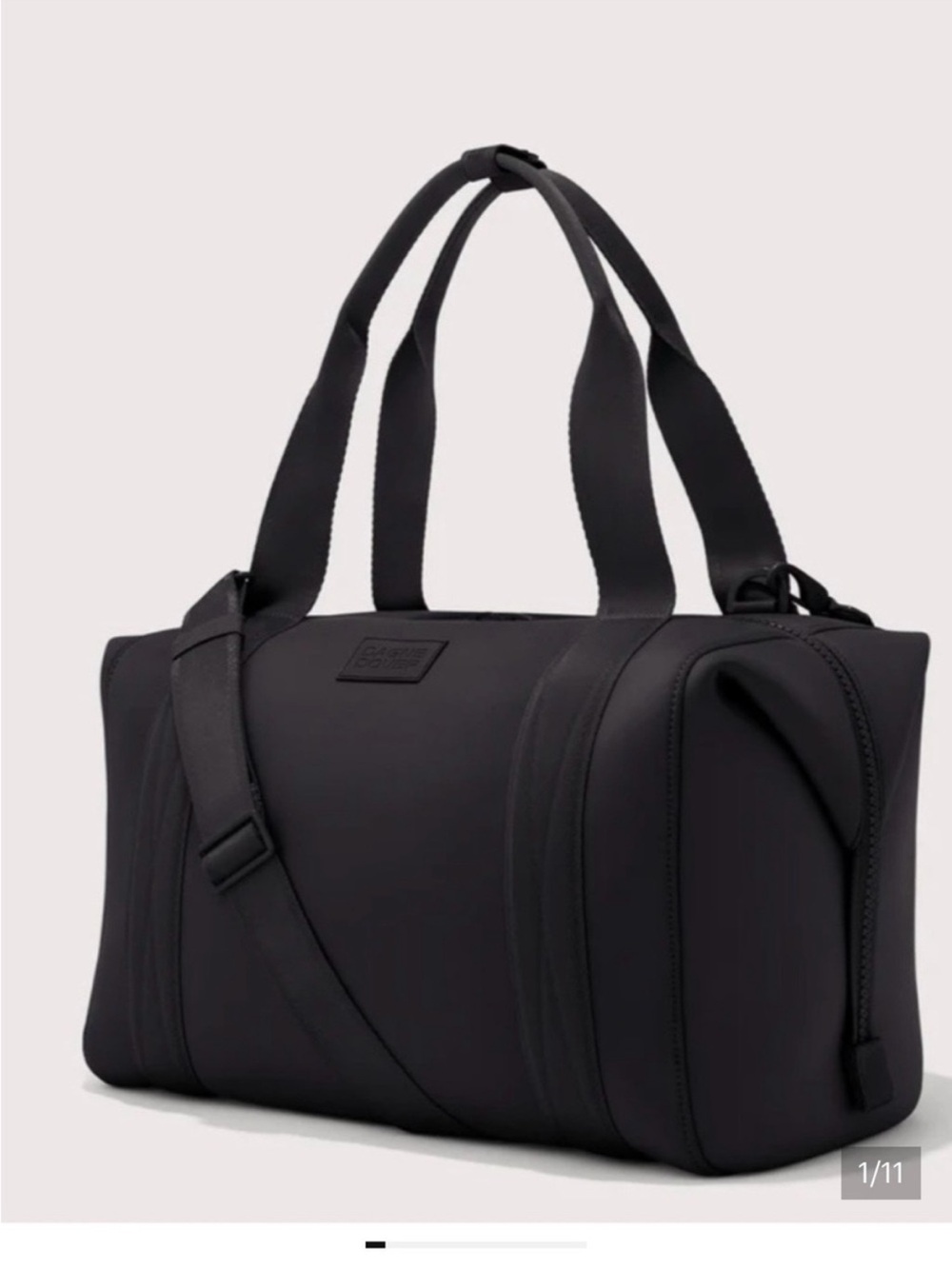Men's Black Neoprene Duffel Bag with Dual Carry Straps